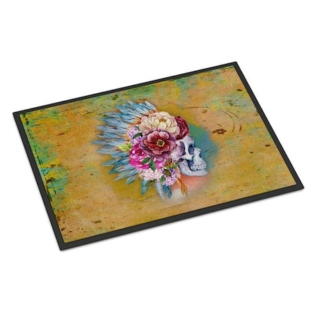 Carolines Treasures Carolines Treasures BB5129JMAT Day of the Dead Flowers Skull Indoor or Outdoor Mat; 24 x 36 in. BB5129JMAT